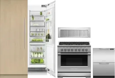 5 Piece Package Includes Refrigerator, Freezer, Range, Hood And Dishwasher